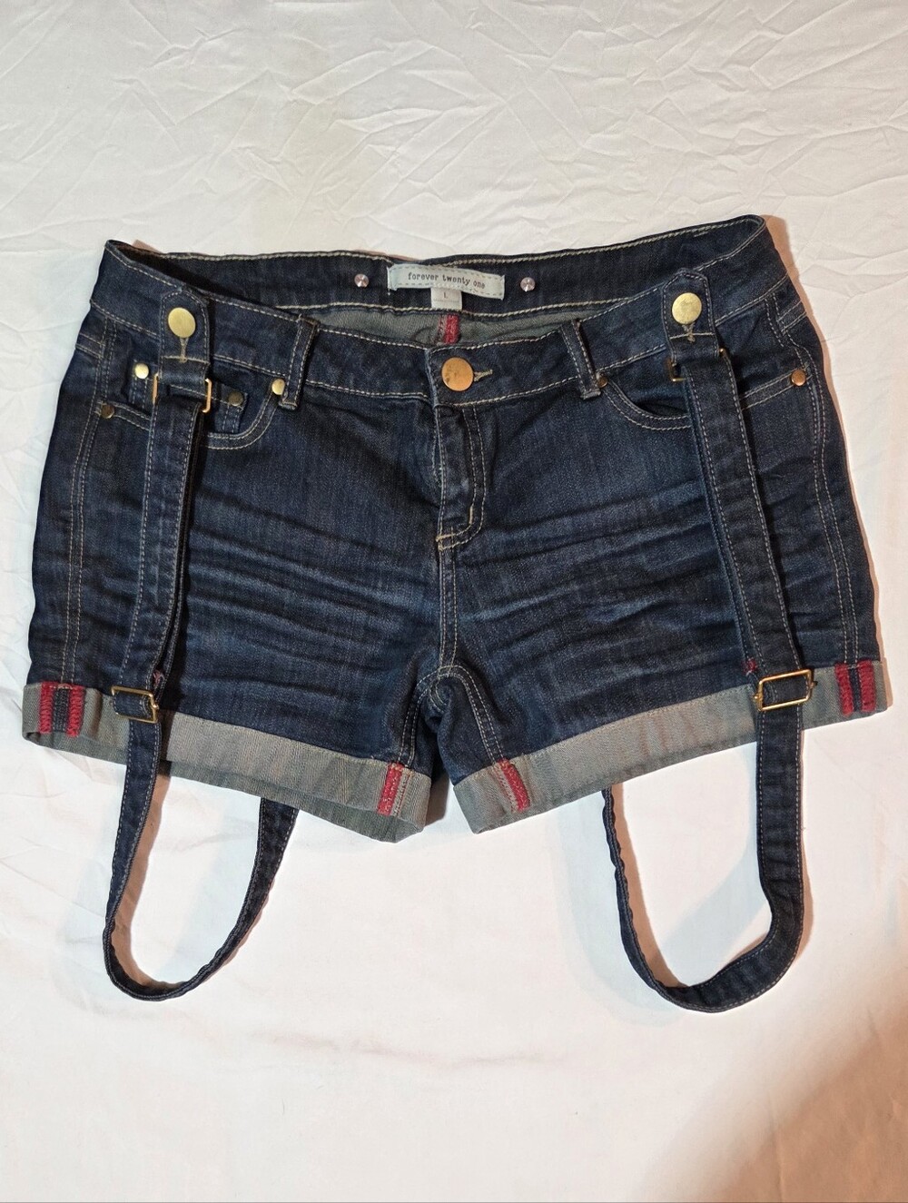 Vintage Forever Twenty One Denim Shorts w/ Adjustable Bondage Straps - Large